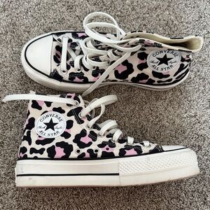Converse All Star Chuck Taylor Lift High Leopard Print 568002C Women's Size 7